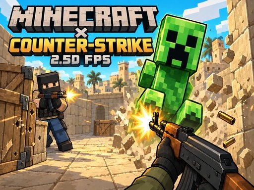 Minecraft &amp;times; Counter Strike: 2.5D FPS